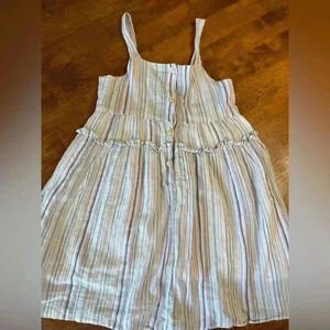 Vignette striped dress with buttons on front